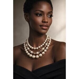 Vintage Kate Spade Faux Pearl Multi Strand Necklace